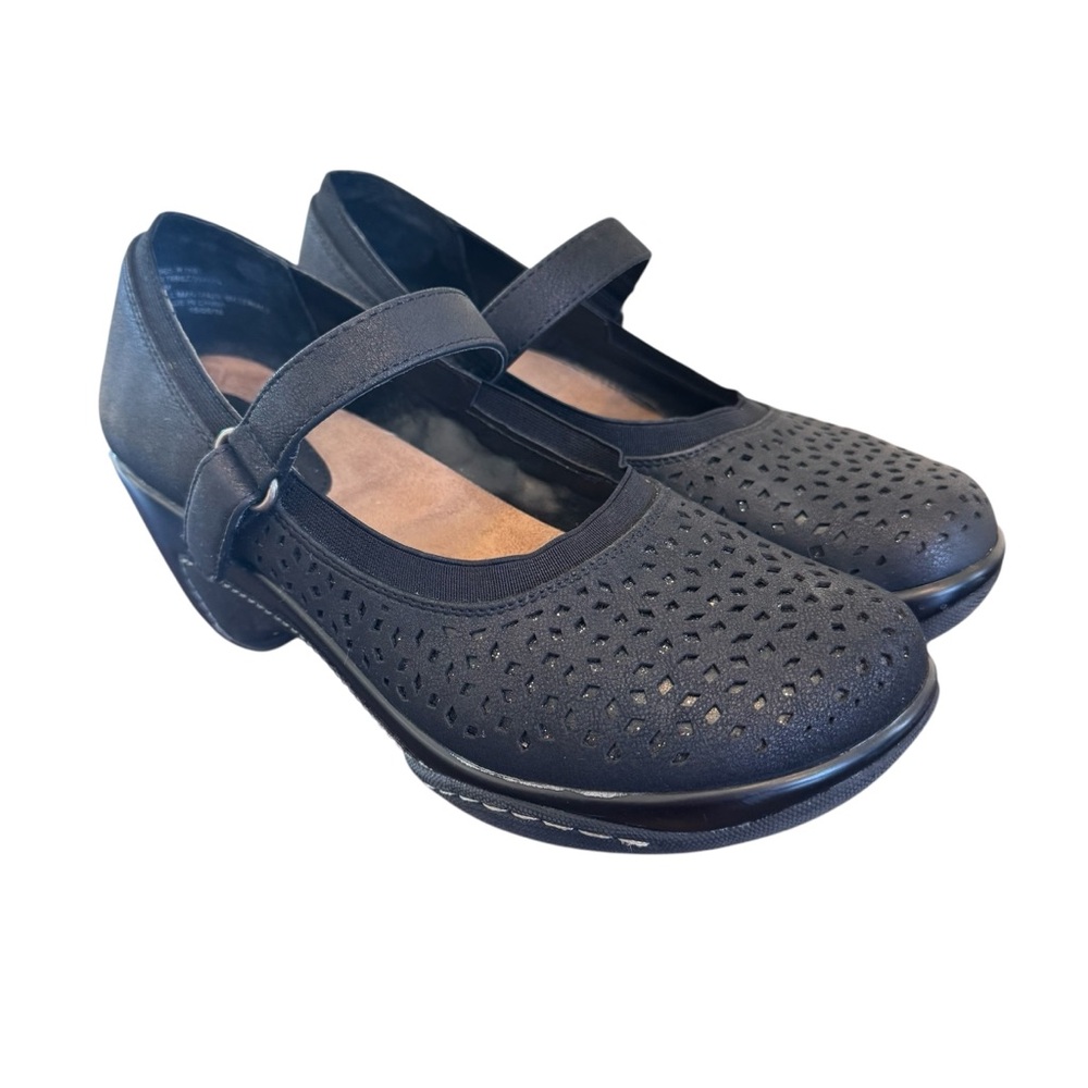 Rialto Visalia Mary Jane Clogs wedge heel Black size 9